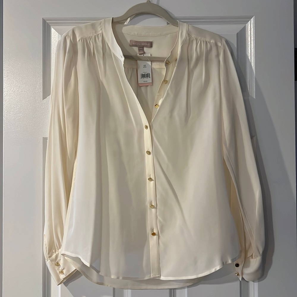 White button down banana republic dress shirt